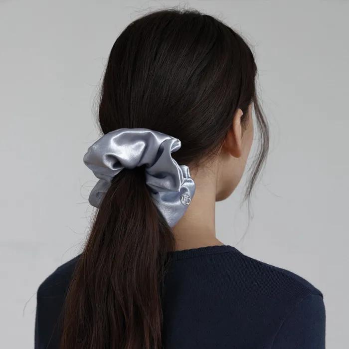 Silky Satin Scrunchie (Lavender Grey)