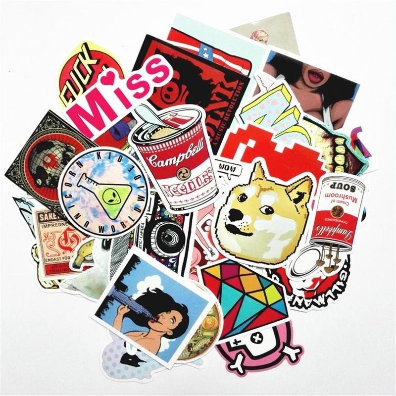 50 pcs/pack Classic Fashion Style Graffiti Stickers For Moto car&suitcase cool Skateboard stickers