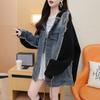 DIMANAF 2025 Winter New Jacket Women Sweaters Denim Coat Patchwork Wadded Cardigan Knitting Pockets Sweater