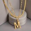 Collar Minimalista de Moda con Colgante de Letra de Acero de Titanio para Clavícula Unisex