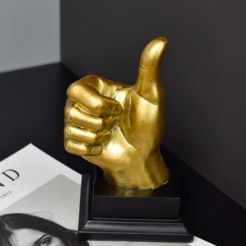 Gesture Finger Model Sculptures Decoration Home Art Resin Victory Decor Coffee Shop Creativity Vintage Desktop Crafts Statue