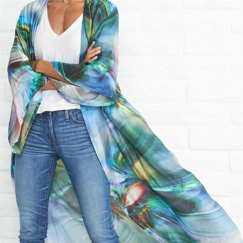 Rychleschnoucí bohémské tištěné zakrývací mikiny Sexy letní plážové šaty Dámské plážové oblečení Plavky zahalovací