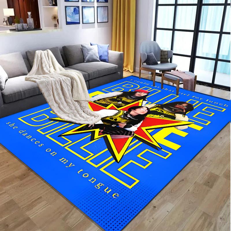 Billie Eilish Pattern Rug, Indoor/Outdoor Mat, for Picnic, Gameroom, Bedroom, Office, Living Room, Home Decor Carpet, Birthday Gift