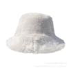 Autumn and winter new solid color bucket hat women's fashion show small face warm fluffy basin hat simple imitation mink bucket hat