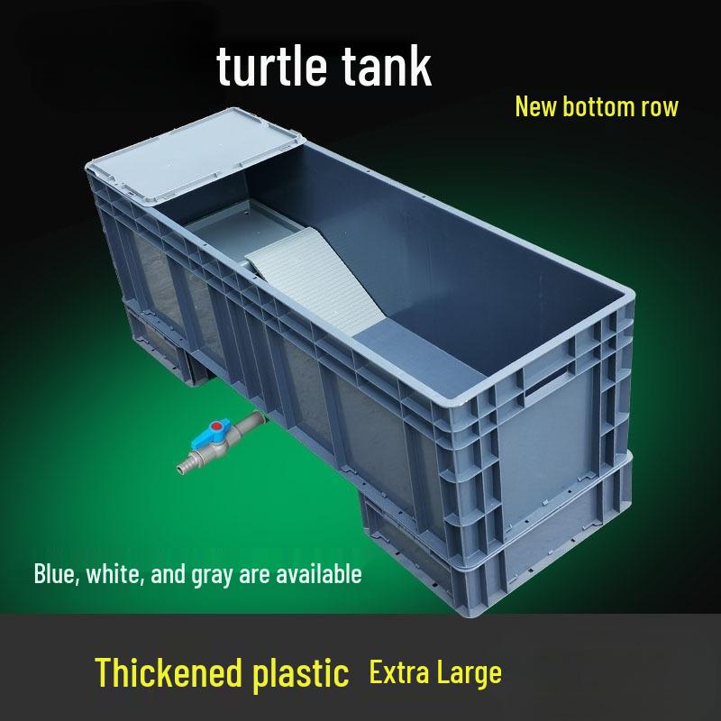 Turtle Tank with Bottom Drain, Sand Pit, Climbing Ladder & Sun Deck