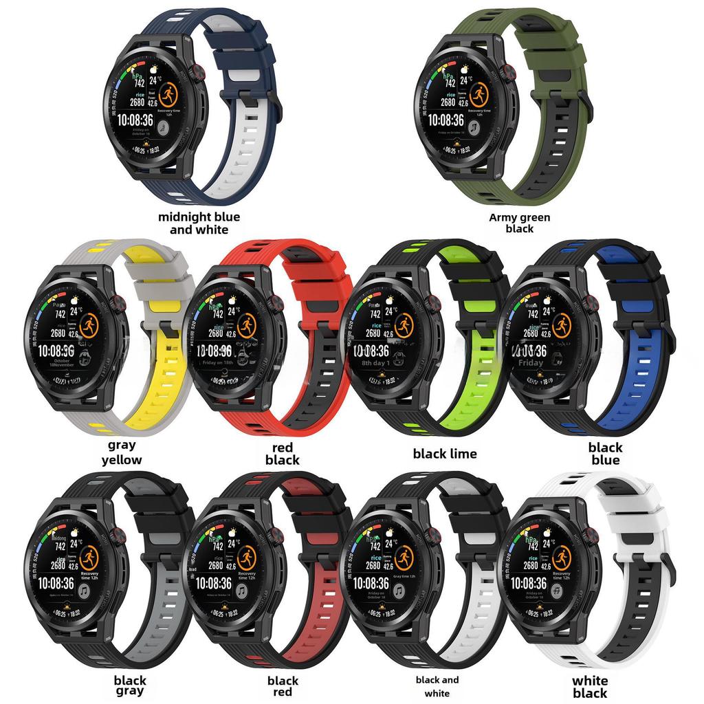 Compatible Huawei Watch GT Runner 22mm Silicone Strap - Two-Tone Replacement for GT3