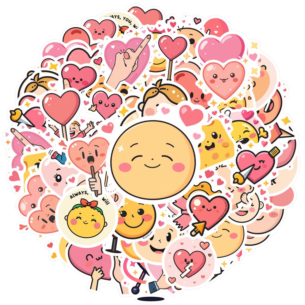 Playful Cute Faces Decals Whimsical Emotions Teacher Reward Stickers Stickers For Phone Fridge Car Sticker