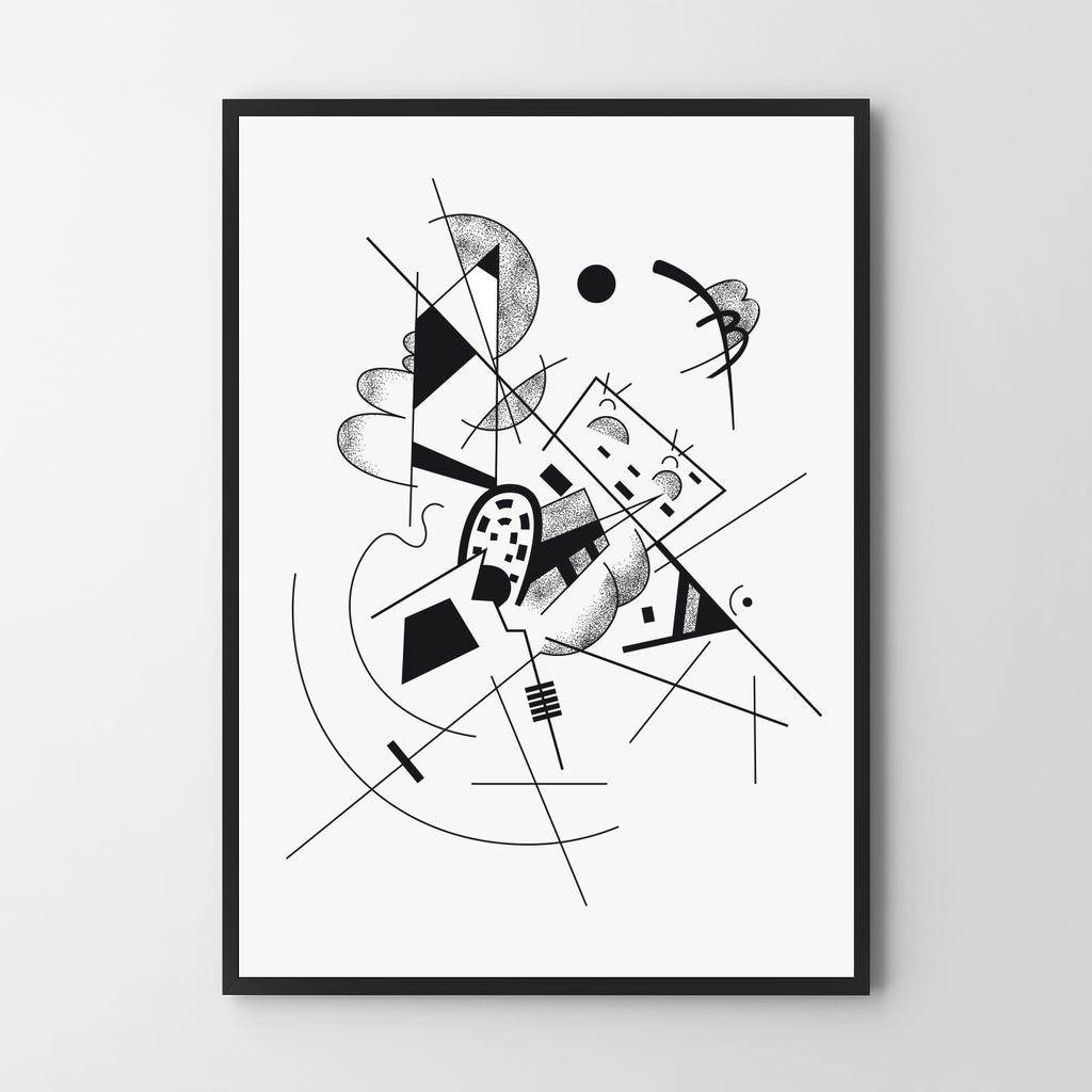 Poster Kandinsky Black and White Composition