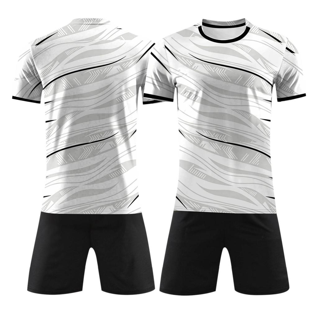 Customizable DIY Sports Jersey Set with Personalized and Number for Team Training or Short Sleeve Top and Shorts Suitable for Adults and Youth