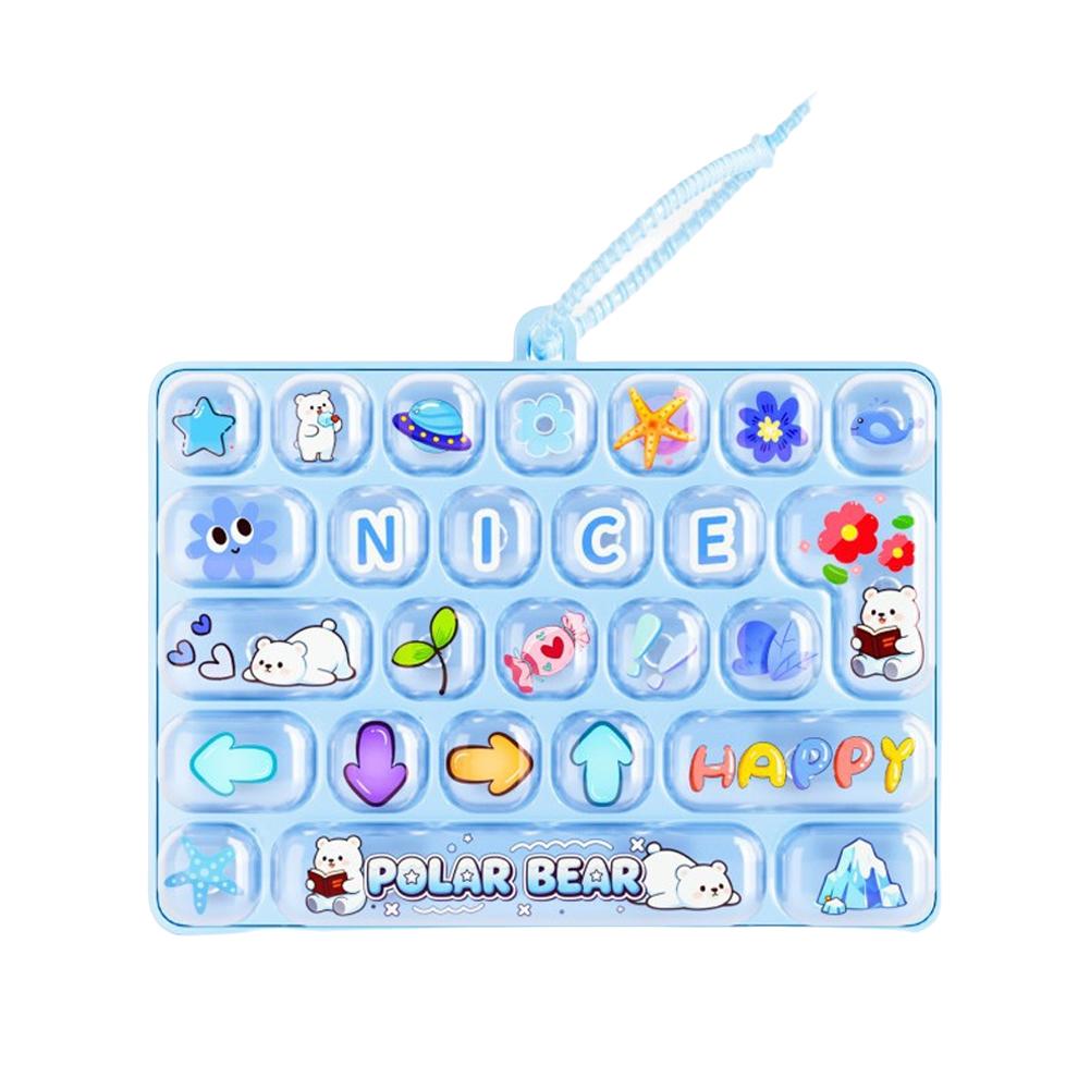 Keyboard Fidget Toy 26 Key Mechanical Pressing Toy Cute Animal Diary Pendant Bag Keychain Anti Stress Relief Toys Adults