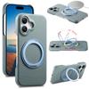 360 Rotating Magnetic Kickstand Lychee Grain Leather Phone Case For iPhone 17 Pro Max 16 Plus 15 14 13 12 11 Shockproof Cover