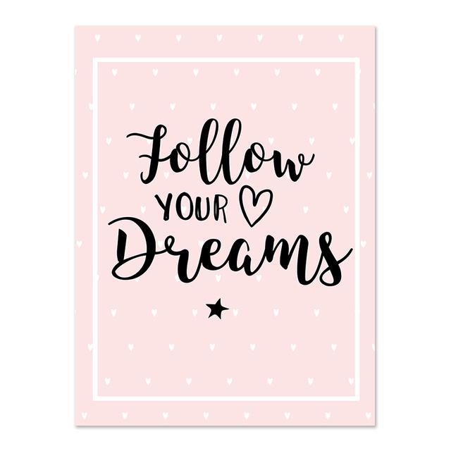 Pink Baby Girl Room Decor Nordic Kids Poster For Children Nursery Wall Art Cartoon Kite Pictures Posters Prints Canvas Painting