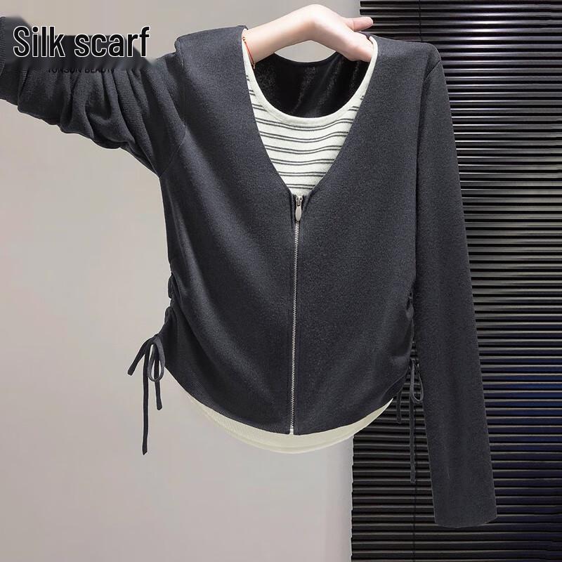 

Женский вязаный топ из смесовой шерсти, имитирующий двойку One Size