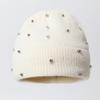 Solid Color Thickened Pom-Pom Square Diamond Sleeve Cap Outdoor Cold-Proof Warm Cap Knitted Cap