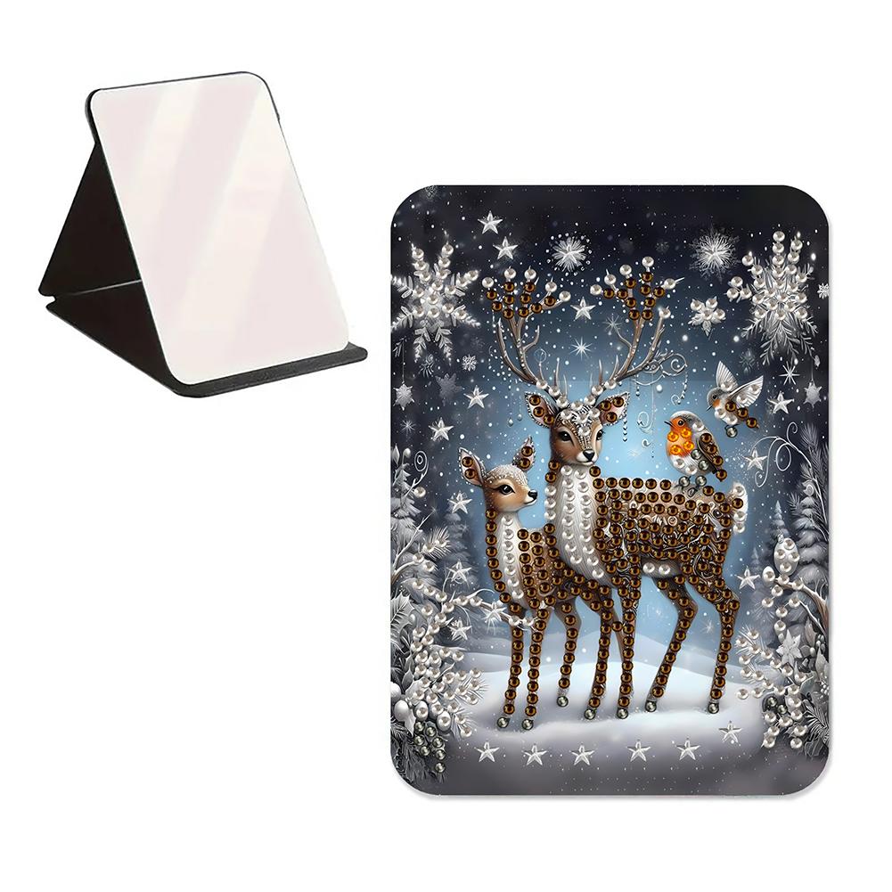 Arte com Diamantes DIY Espelho de Cristal Brilhante Forma Especial Strass Espelho de Maquiagem Espelho de Mesa para Viagem ao Ar Livre Caminhada Piquenique