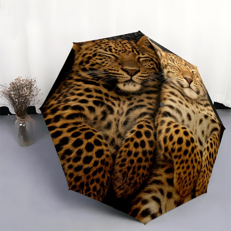 1 st Automatiskt Fällbart Paraply - Tecknat Mönster, Bärbar & Vikbar Design med 8 Ribbor, Jul- Födelsedagspresenter