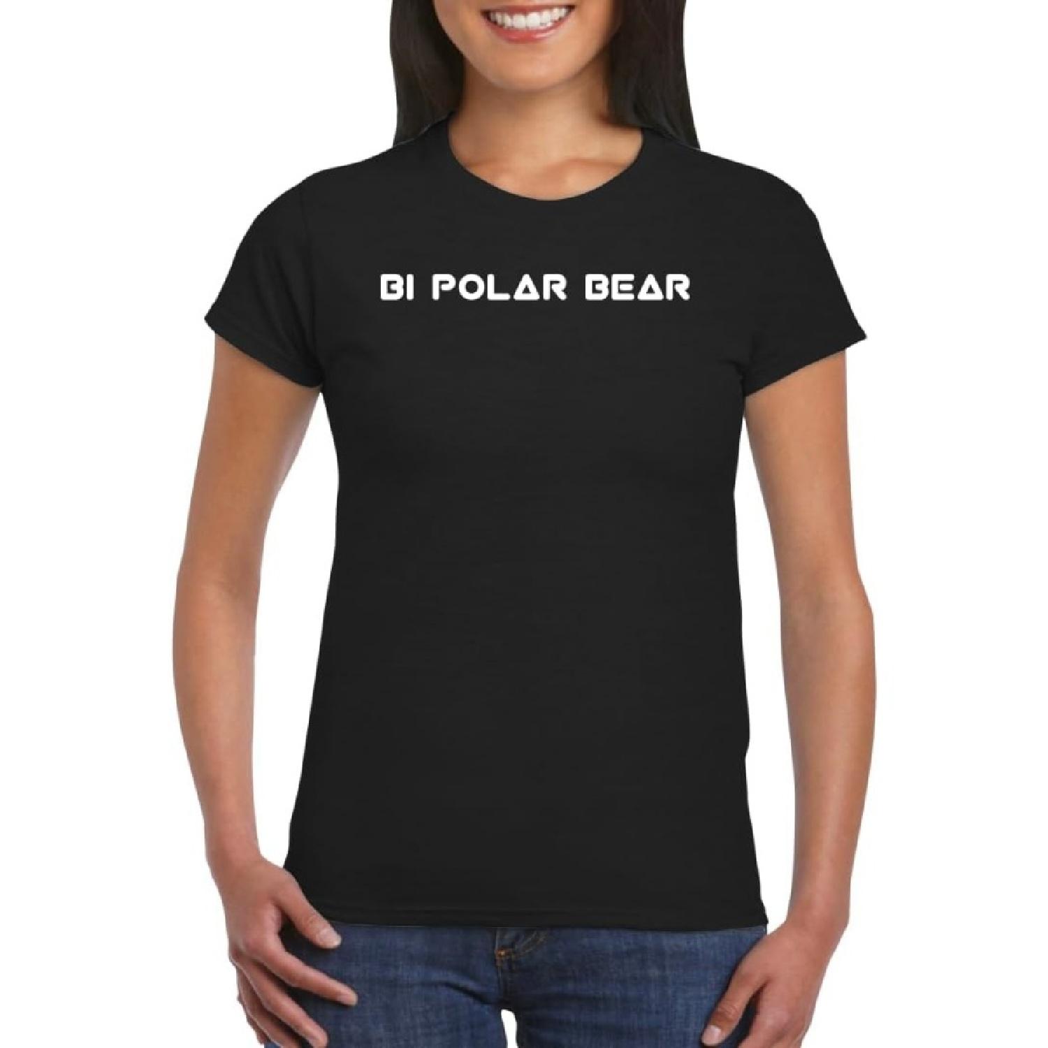 Bi Polar Bear - Women s Soft Graphic Junior Cut T-Shirt CP05 Black S