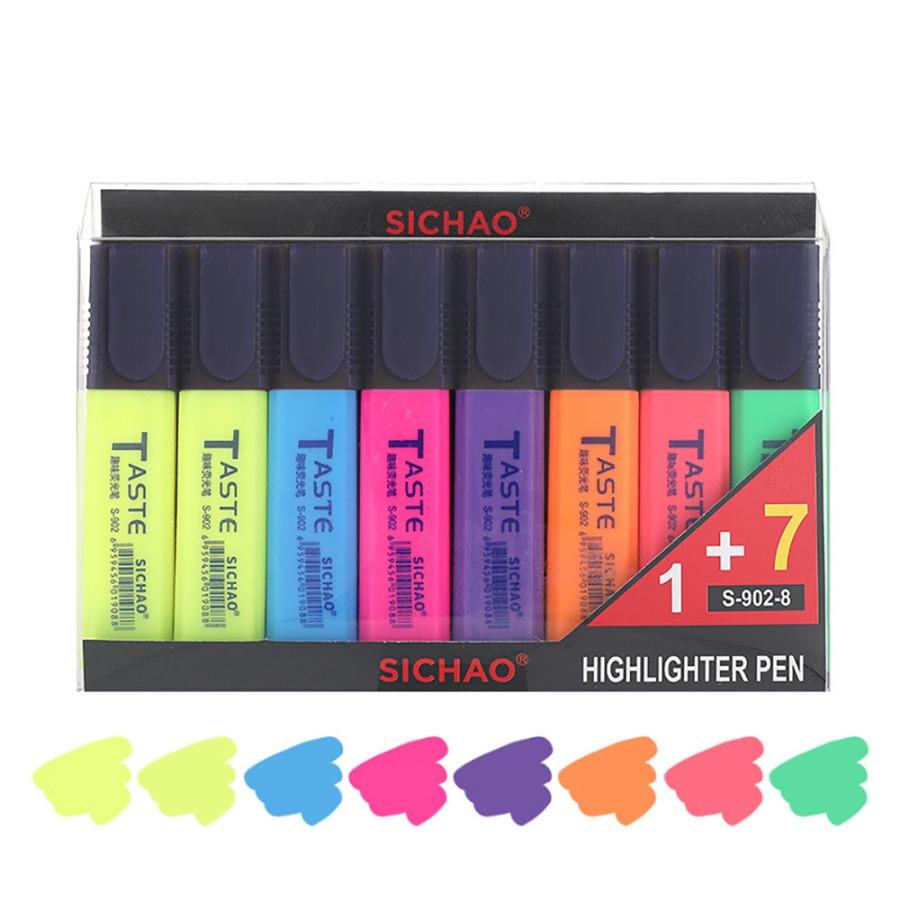 4/6/8 Color Premium Fluorescent Markers for Highlighting, Pastel Shades for Note-Taking, Japanese Style Marking Pens, Stationery for Glowing Planners