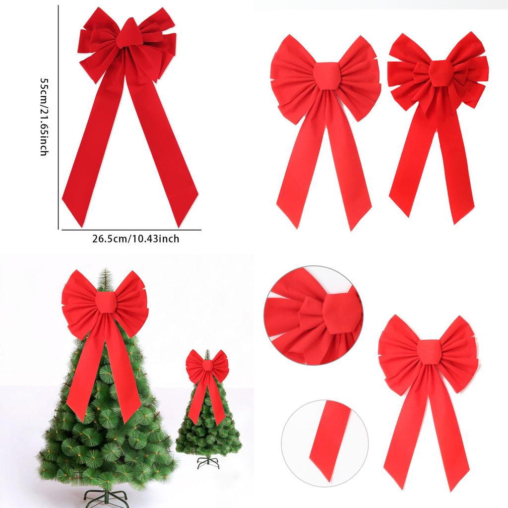 Festive Red Velvet Christmas Bow For Charming Holiday Decor And Seasonal Celebrations