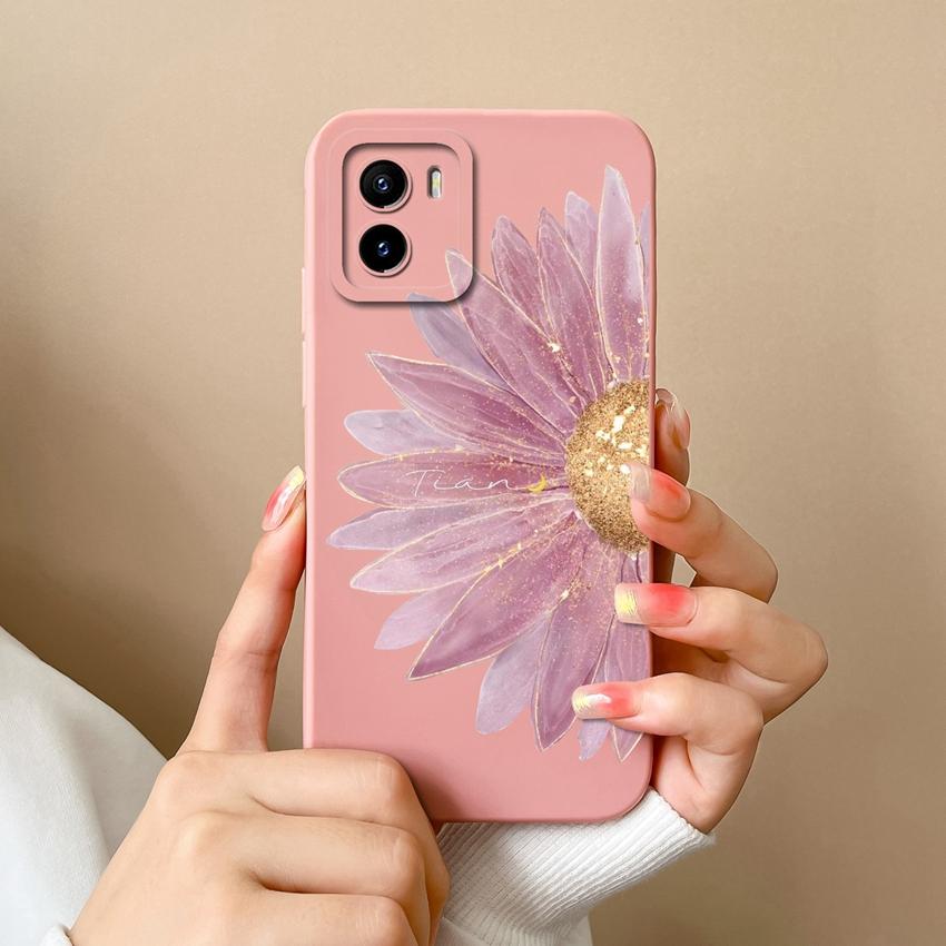 Pro Vivo Y01 Y02 Y02t Y03t Y16 Y17 Y18 Pouzdro na telefon Krásný Malý Květinový Vzor Silikonový Měkký Kryt Ochranná Fólie na Displej Kryt proti Pádu Pro Kryty Vivo