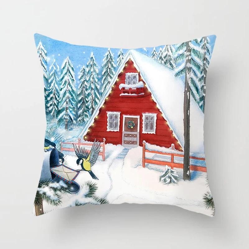 Рождественские домашние наволочки с рождественским принтом для кровати, украшения для дома, наволочки, рождественские украшения, наволочки 40x40cm