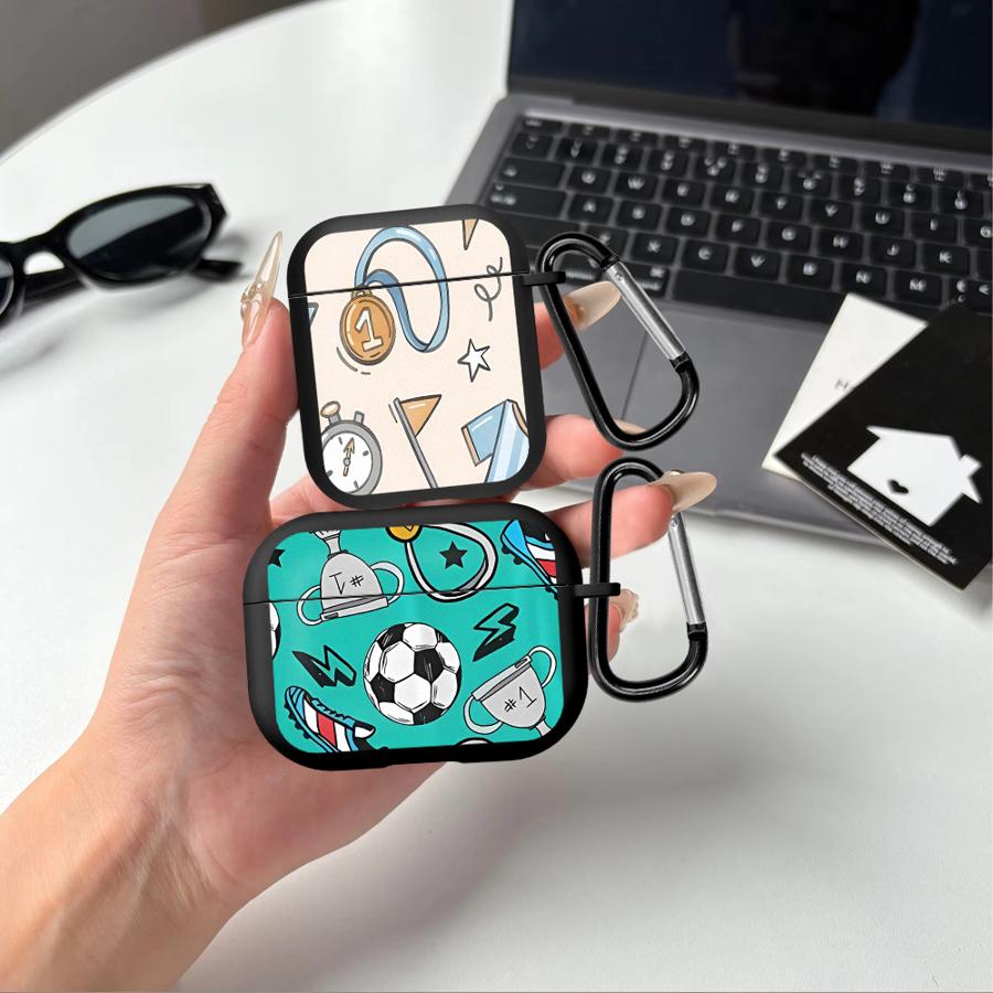 Earphone Cases Cover Case For Airpods 2 3 4 Pro3 Pro Pro2 1 Football Medal