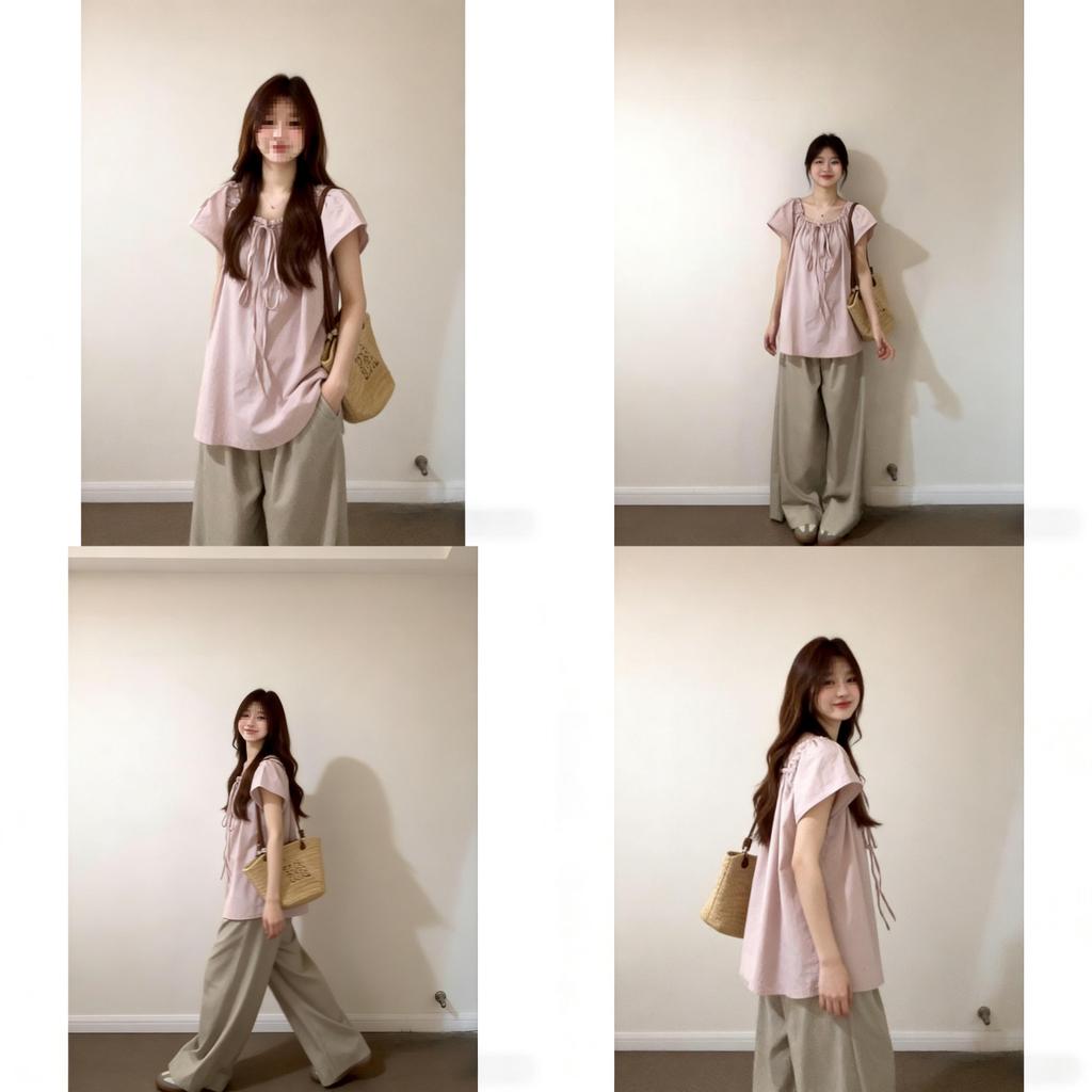 Summer Womens Casual Set With Silklike Fabric For Office And Daily Wear