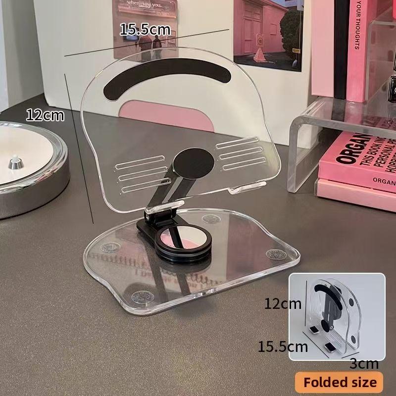 New transparent acrylic tablet stand, foldable, rotatable, adjustable height, multifunctional desktop non-slip tablet support stand, set of 2 16*13*4.9CM (2 pieces) чёрный