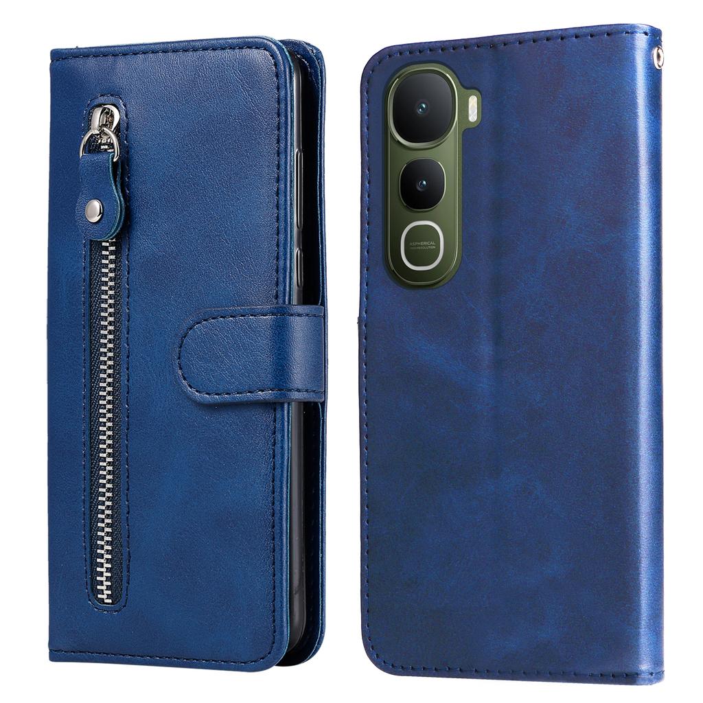 For vivo Y400 5G PU Leather Cases with Zipper Pocket Wallet Phone Cover Stand