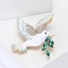 Pigeon Brooch Fashion Accessory Women Bird Wing Brooch Pin Sparkling Rhinestone Pigeon Corsage Retro Style Clothing Accessories