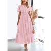 Women's Summer V-Neck A-Line Cutout Lace Short Sleeve Mini Dress for Women European American Casual Party Cocktail Dress