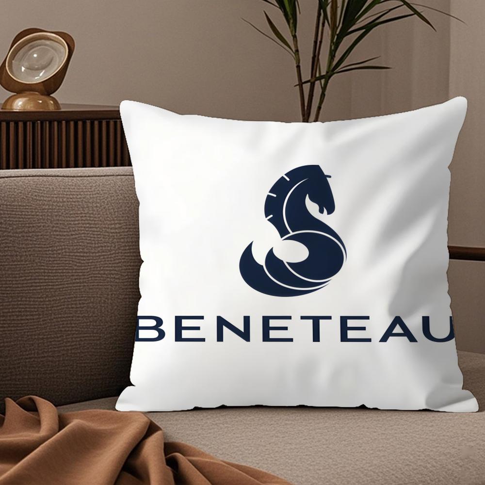 Cartoon BBeneteauS YYachts Pillow Case Silky elegant Comfort Sofa Bed Invisible zipper