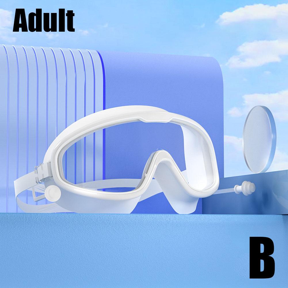 

Взрослые очки для плавания Силиконовые очки для плавания Большая оправа С берушами Силиконовые Детские Водонепроницаемые и Защищающие от запотевания Очки HD