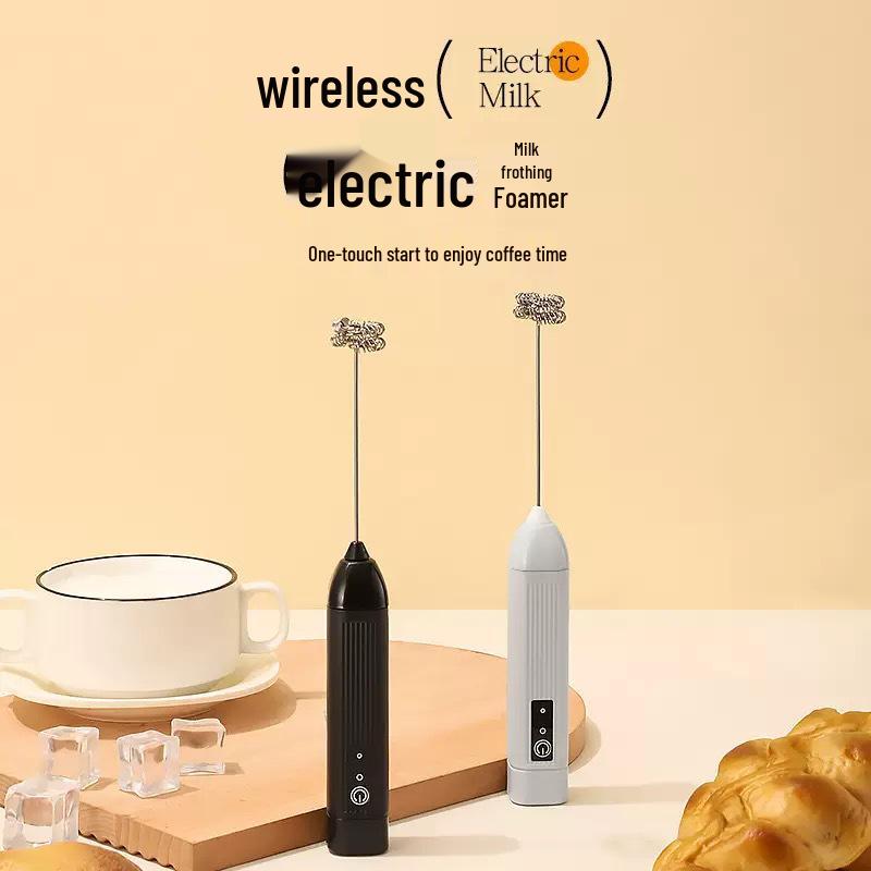 Wireless Electric Milk Frother - USB Rechargeable Handheld Coffee Blender Stick