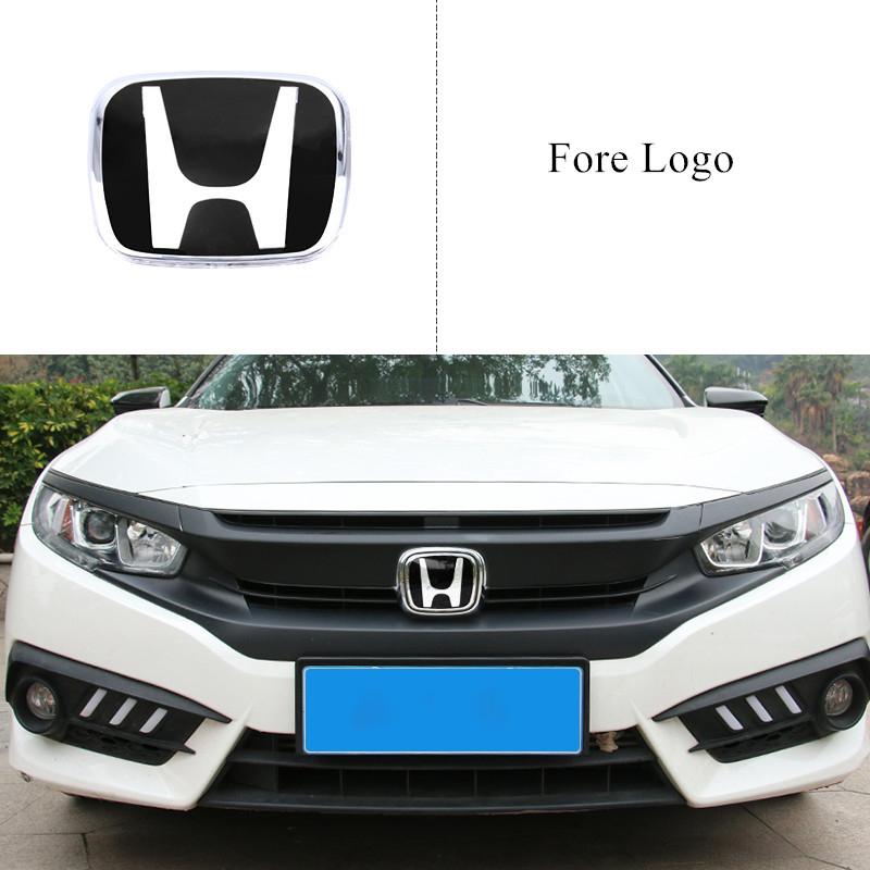 Car Steering Wheel Emblem H-Sticker Auto Front Grille Trunk Modification Accessory For Honda Civic 8th 9th 9.5th 10th Generation