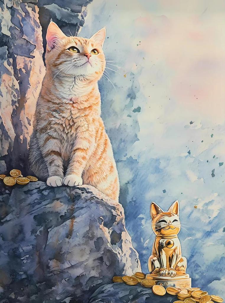 Japanese Black Cat Bathing Moon Lucky Cat Cartoon Illustration Retro Diamond Paintings Wall Art Pictures Home Decor Gift