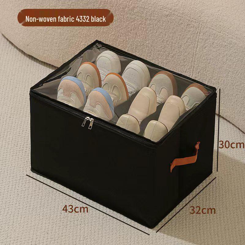 Foldable Fabric Shoe Storage Box: Dustproof, Moistureproof, Washable Organizer