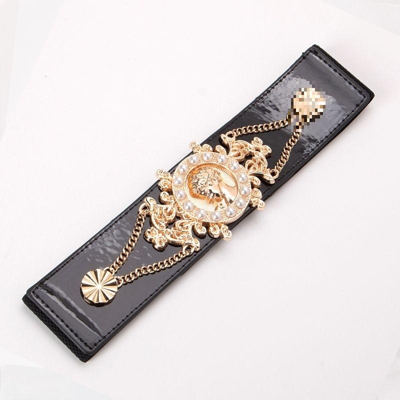 Elastic rhinestone waist seal women's elastic versatile decoration with coat dress suit jacket wide belt waist