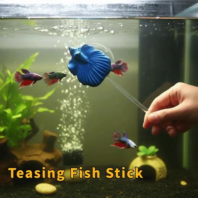 Colorful Betta Training Wand Fish Shaped Fish Training Stick  Fish Tanks Accessories