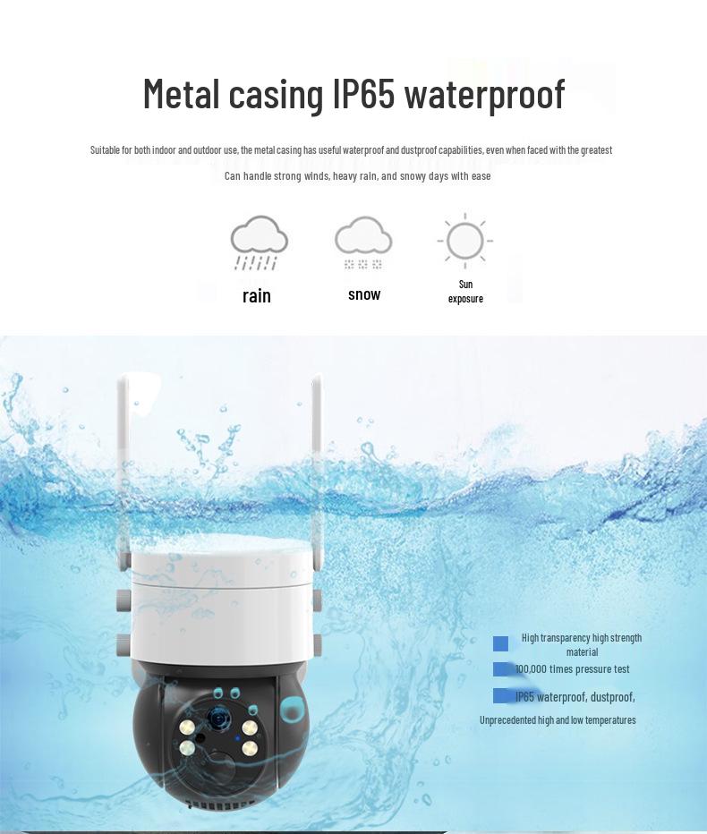Tuya 3MP Solar-Powered Outdoor WiFi IP65 Waterproof PTZ Dome Camera