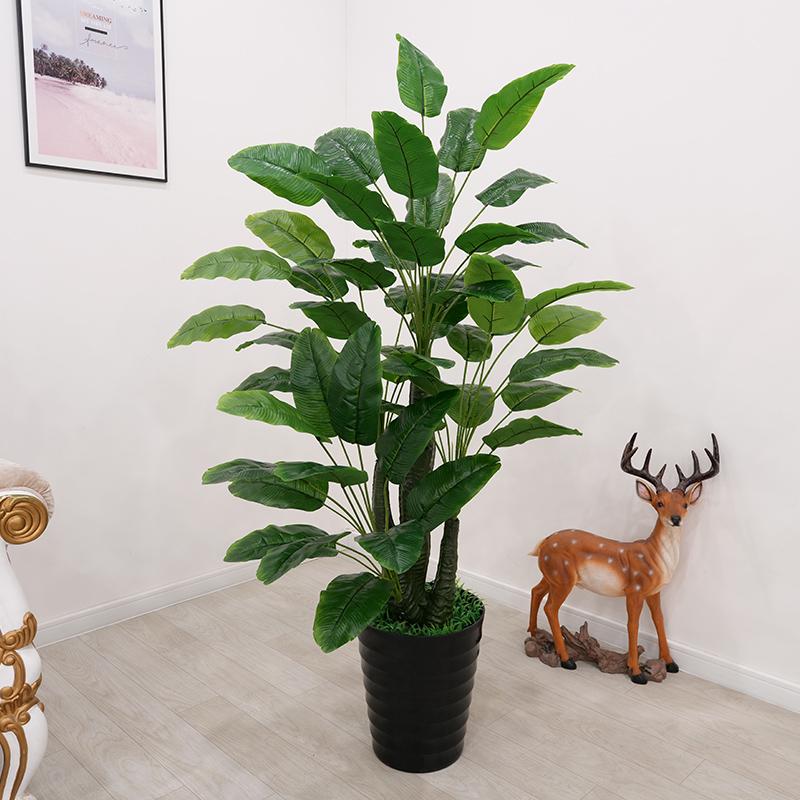 Große künstliche Fischschwanzpalme als Zimmerpflanze | Indoor-Kunstgrün für die Wohnzimmerdekoration