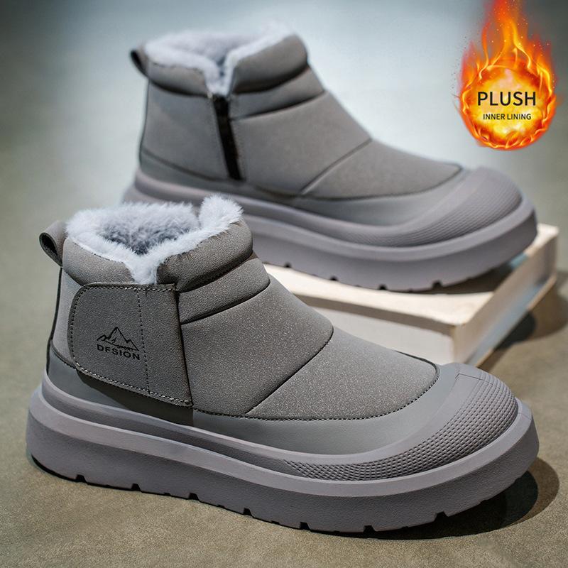 Men's shoes winter waterproof snow boots men's warm velvet thickened men's cotton shoes high-top tooling boots