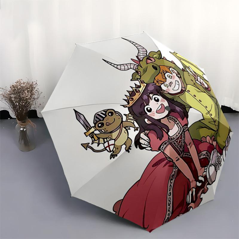1pc Dragon Prince Automatic Opening/Closing Outdoor Umbrella with 3-Fold Design, Iron Frame Outdoor for Fans, Travelers, Daily Use, Gift Idea.L09