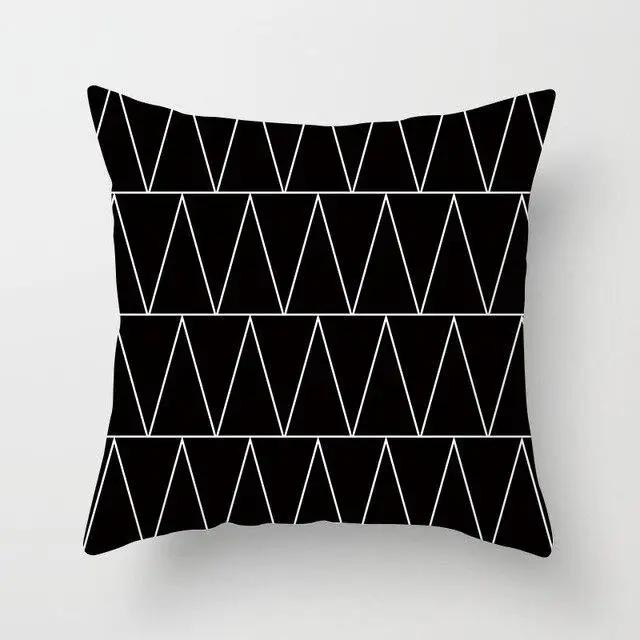 Car Home Living Room Simple Black And White Geometric Cushion Cover Modern Decorative Pillowcase Sofa  Pillow