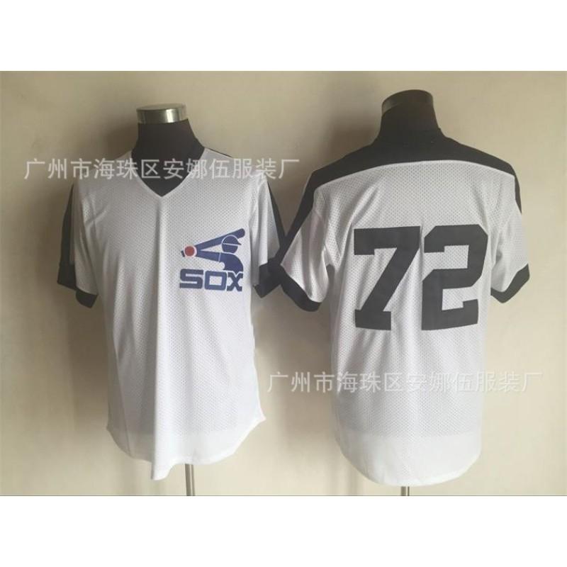 Maglia da Baseball Vintage Unisex Chicago White Sox Ricamata Retro Top Sportivo Traspirante