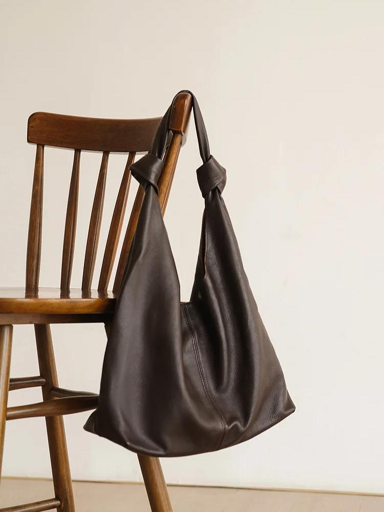 Johnature Genuine Leather Women's Bag High-end Handbag Commuting Tote Bag Soft Cowhide Large Capacity Shoulder Bags