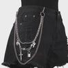 Unisex Punk Hip-Hop Multi-Layer Waist Chain Trouser Padlock