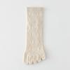 6 Pairs Women Spring and Autumn Pure Cotton Five Finger Socks Retro Solid Color Lace Striped Split Toe Socks Vintage Comfortable Socks