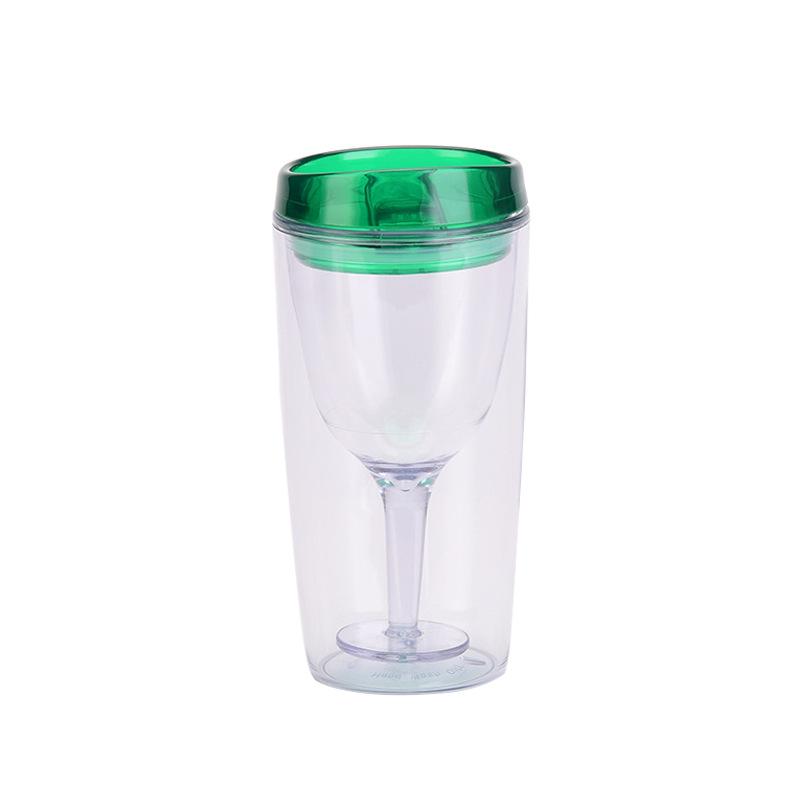 

Double-Layer Plastic Wine Glass, Fruit Cup 10Oz E-Commerce Men S And Women S Water Cup 300ml зелёный
