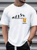 Unisexs Summer Crew Neck T Shirt Funny Friday Beer Evolution Graphic Tee Casual Loose Fashion Top Weekend Party Daily Wear